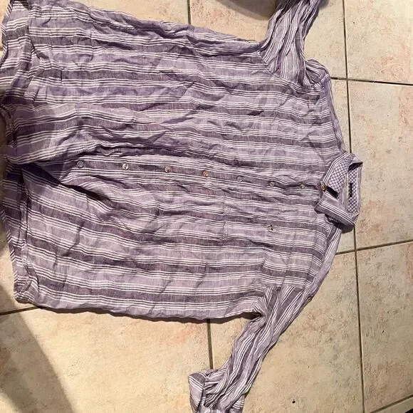 bugatchi purple mens dress shirt plaid button up shirt school boy - Picture 3 of 11